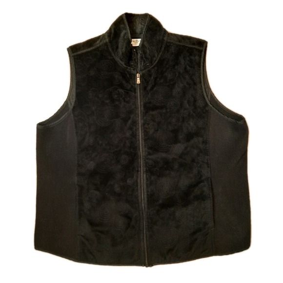 Cambridge Dry Goods Jackets & Blazers - Cambridge Dry Goods Black 2 Tone Zip Up Vest Womens Size 1X